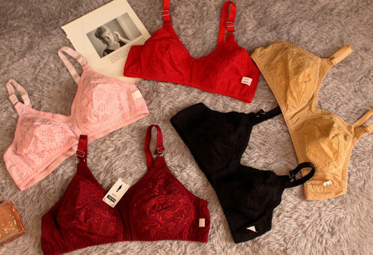 Pack of 02 - Cotton Chikan Bra With Free Shipping