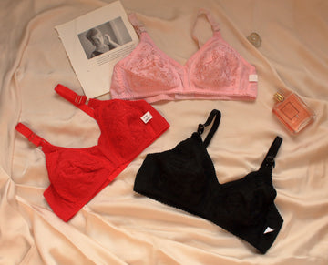 Pack of 02 - Cotton Chikan Bra With Free Shipping