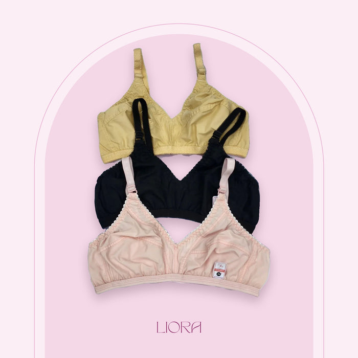 Non-Padded Cotton Bras for Daily Wear - Pack of 3 - Liora