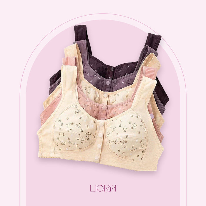 Anti Sagging Front Open Cooling Cotton Bra - Buy More Save More